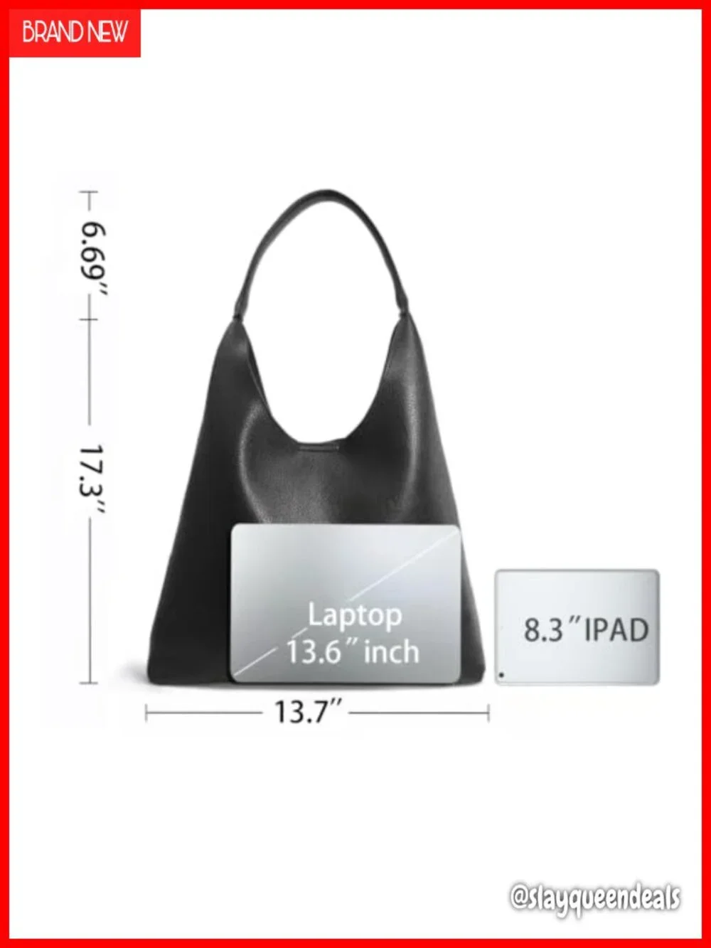 Women's Medium Soft Vegan Leather Slouchy Hobo Shoulder Handbag Purse